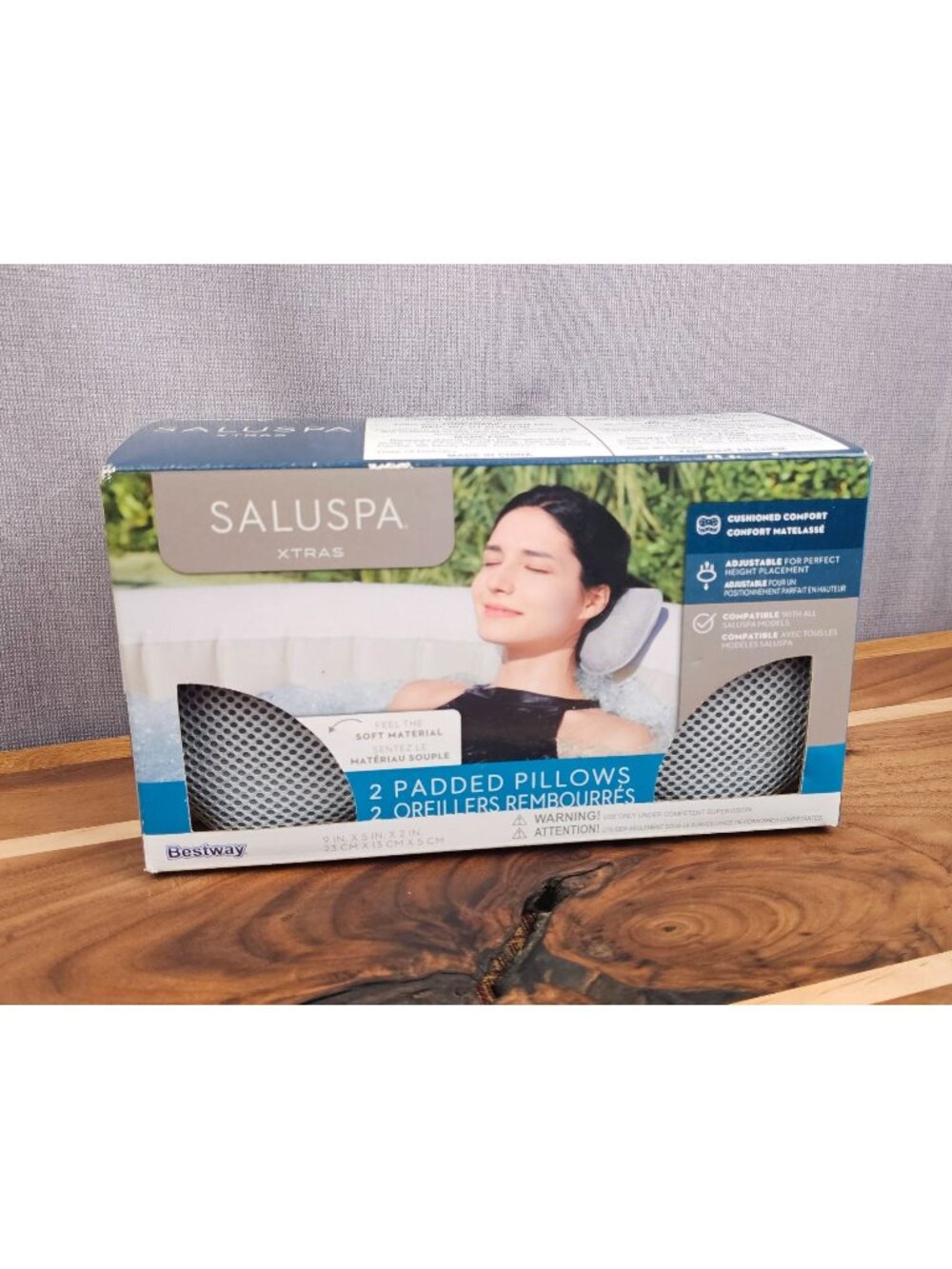 SaluSpa Xtras 2 Padded Spa Pillows With Washable Mesh & Adjustable Straps For He